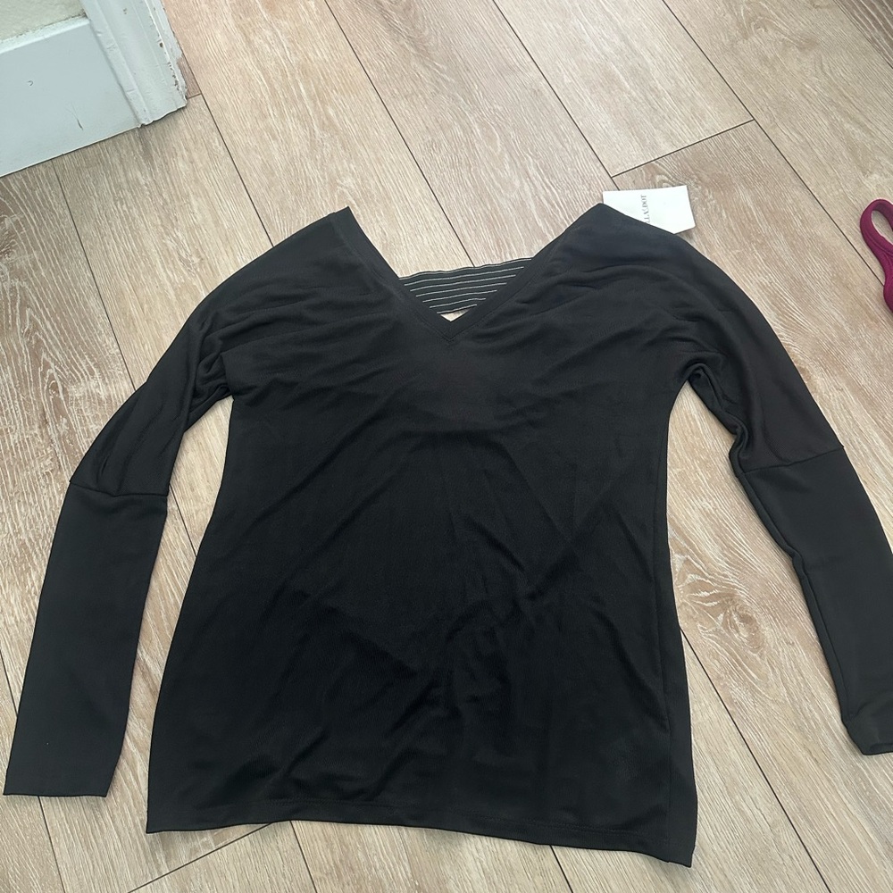 Stella & Dot Black V-Neck Blouse